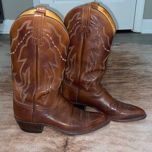 Lucchese 2000 T3097J4 Mens 9.5 Brown Leather Cowboy Rancher Rodeo USA